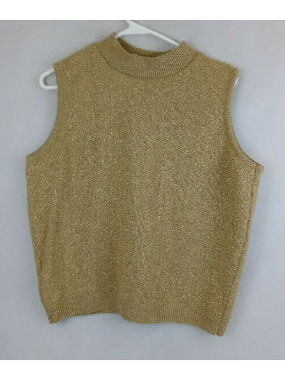 Vintage Willow Ridge Women's Metallic Gold Sweater Vest Size Large